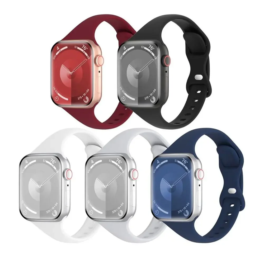 Apple Watch Band *5 Pack* Soft Silicone Strap 38/40/41mm Everyday Wear NWT